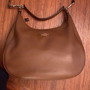 Coach Caramel Pebble Leather Hobo bag with detachable shoulder strap